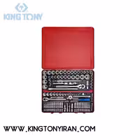 9033CR – جعبه بکس اينچ و ميليمتر با متعلغات  1/4 و 3/8 و 1/2 –  135عددي کينگ توني