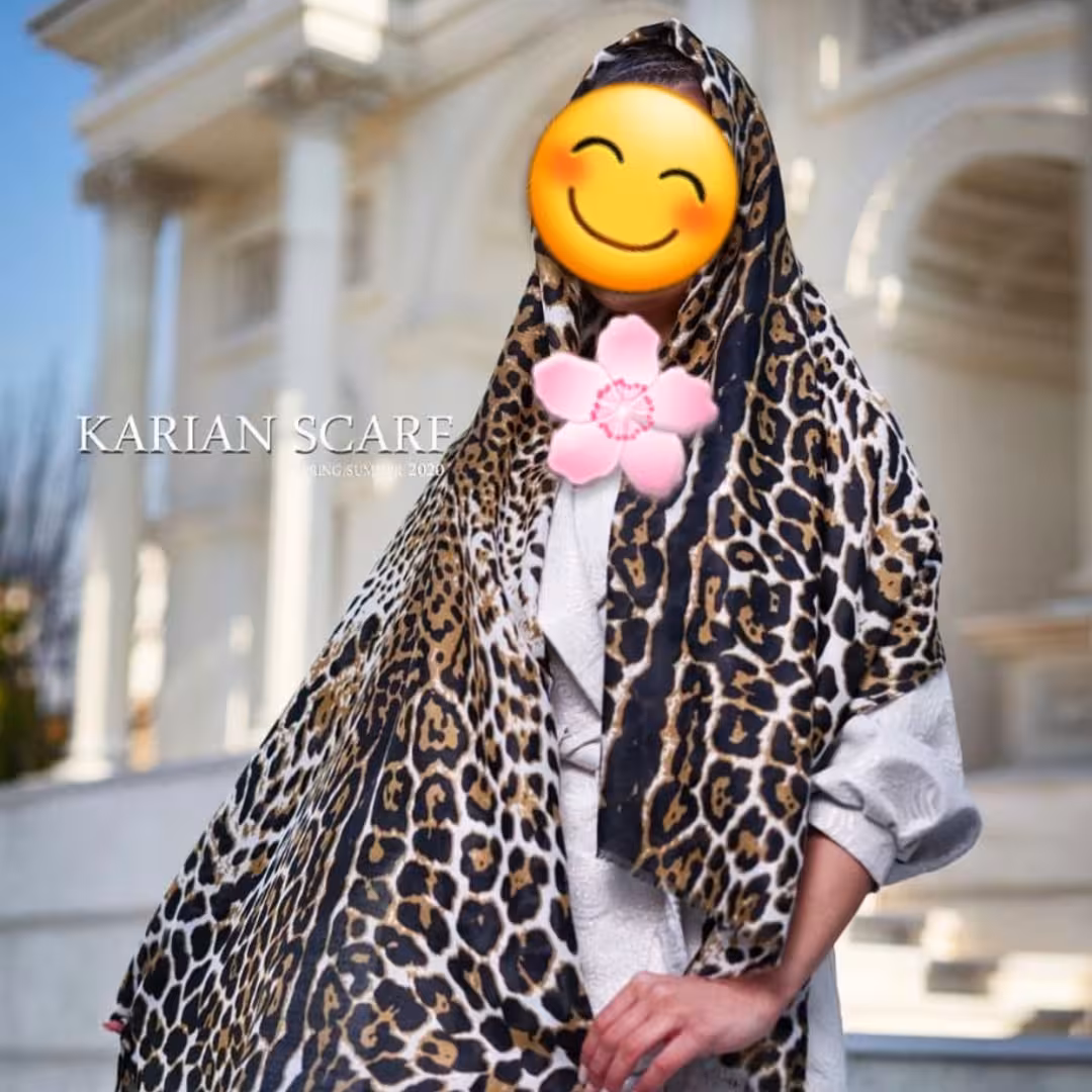 شال نخی پاییزه پلنگی