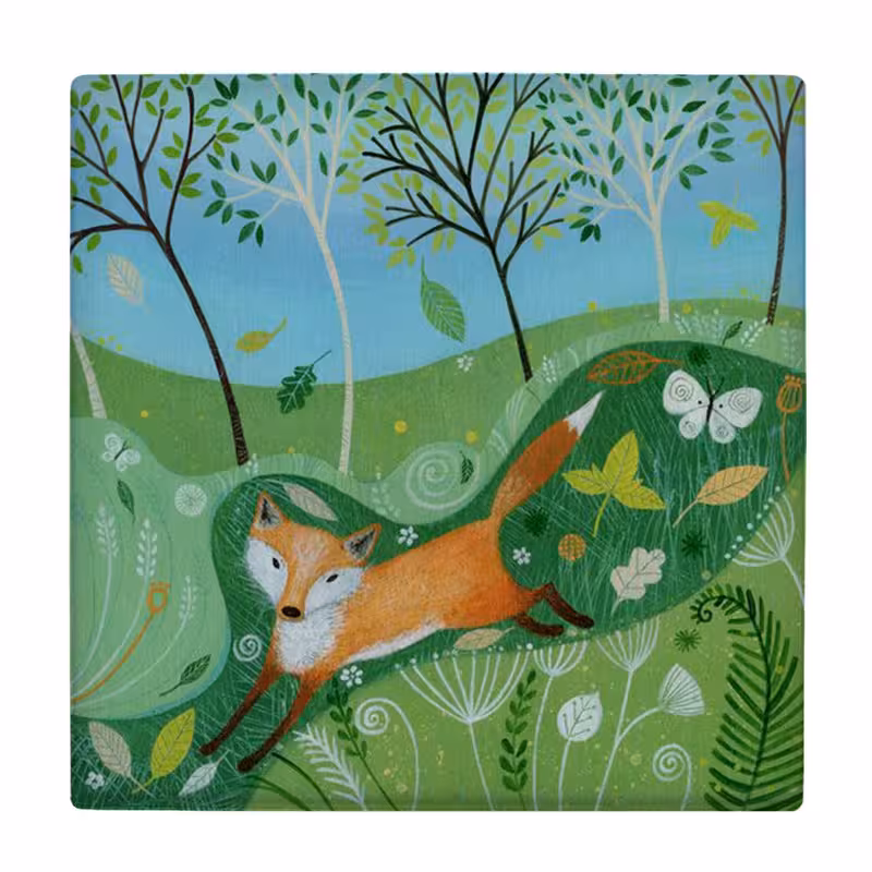 زیر لیوانی طرح روباه و دشت کد    3615880_1521