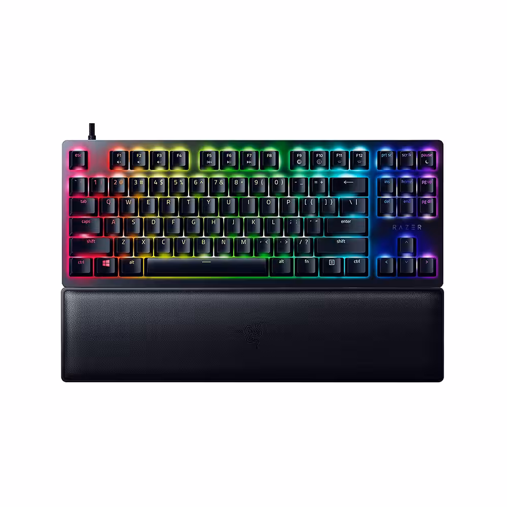 کیبورد گیمینگ با سیم ریزر مدل هانتسمن V2 Tenkeyless با سوئیچ لینیر اپتیکال قرمز