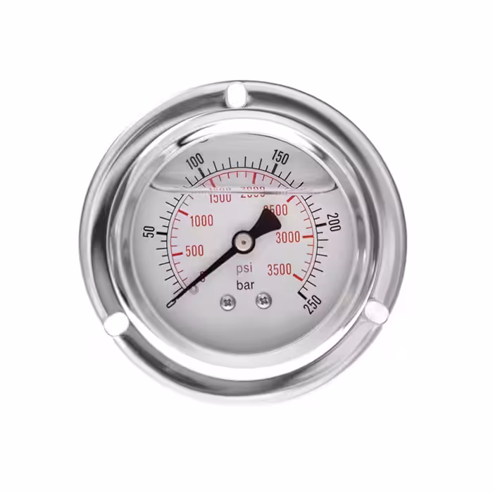 گیج فشار صفحه 10 سانت روغنی 250 بار تابلویی