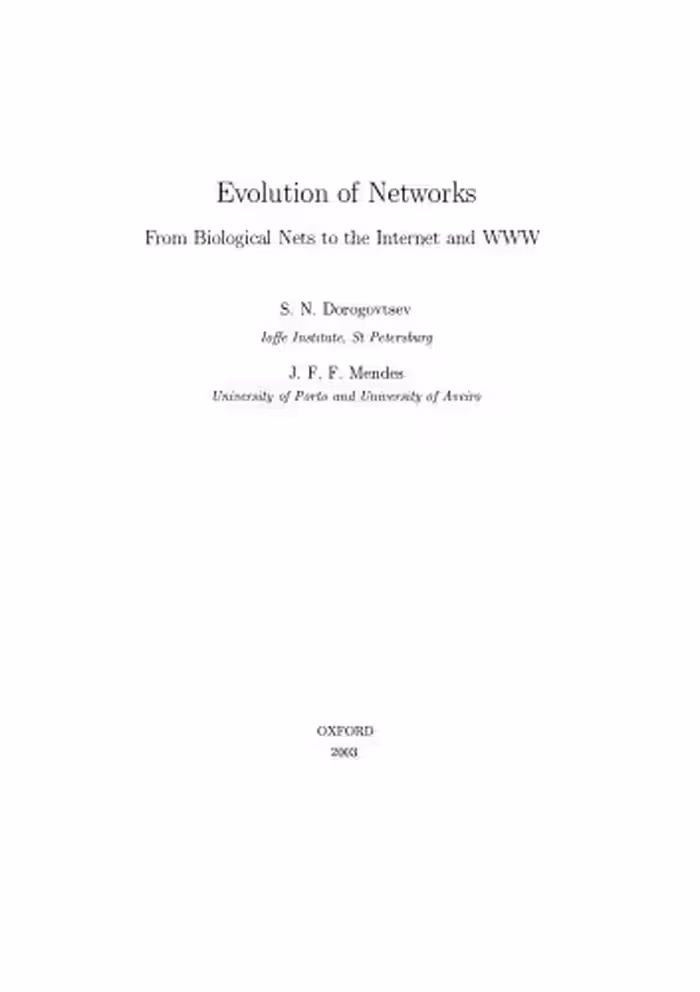 خرید و دانلود نسخه کامل کتاب Evolution of Networks: From Biological Nets to the Internet and WWW