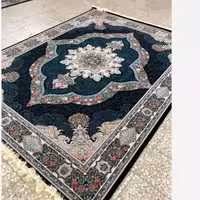 فرش ماشینی کاشان 700شانه آکرلیک طرح کاریناسرمه ای12متری(باارسال رایگان)