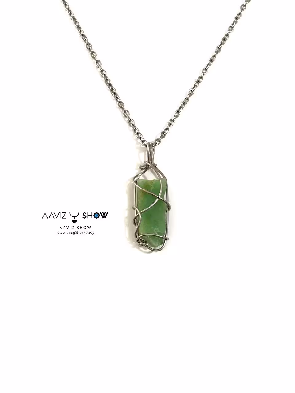 گردنبند خوش شانسی سنگ اونتورین راف و معدنی A1019