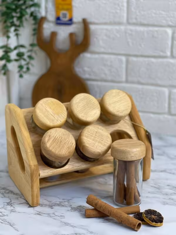 جا ادویه چوبی کج 6 عددی رابروود