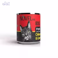 کنسرو پته گربه نوول با طعم مرغ و جگر مدل Novel Pate With Chicken and Liver وزن 800 گرم
