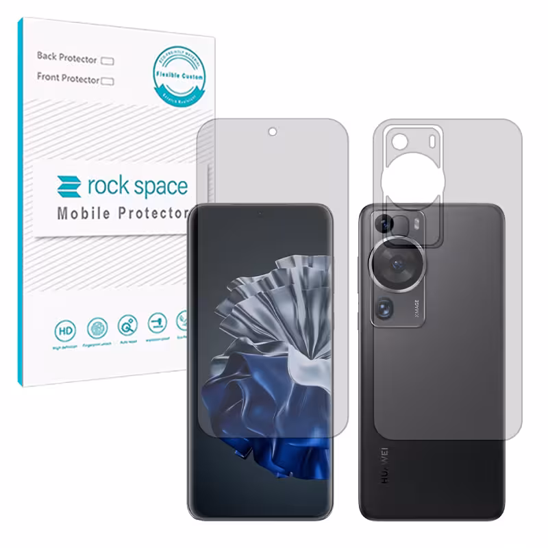 گلس صفحه نمایش و پشت گوشی هوآوی P60 Pro مدل نانو هیدروژل مات برند راک اسپیس کد SS