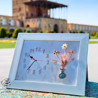 تابلو فیروزه کوبی ساعت و 3گل 40در50