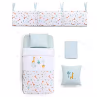 سرویس روتختی نوزاد پسرانه 7 تکه طرح زرافه فونابیبی Funnababy