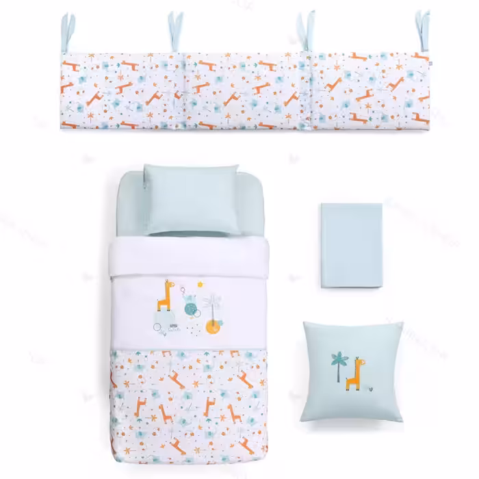 سرویس روتختی نوزاد پسرانه 7 تکه طرح زرافه فونابیبی Funnababy