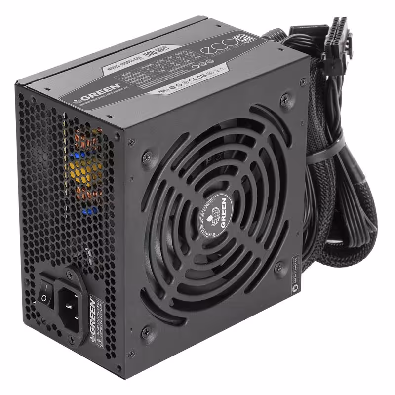 منبع تغذیه کامپیوتر گرین مدل GP500A-ECO Rev3.1 با توان 500 وات