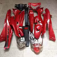 ست بدنه (کاور) کامل ویو (بی کلاج) شوکا 125 با چراغ جلو و خطر و راهنما ها زرشکی خارجی MH
