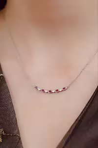 گردنبند وارداتی جواهری زنانه نقره کد 20444