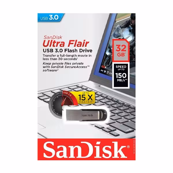 فلش سن دیسک Ultra Fair USB 3.0 ظرفیت 32 گیگابایت SDCZ73-G46