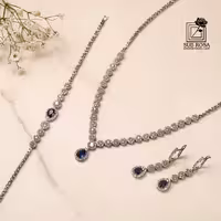 ست نقره نگین آبی 12830