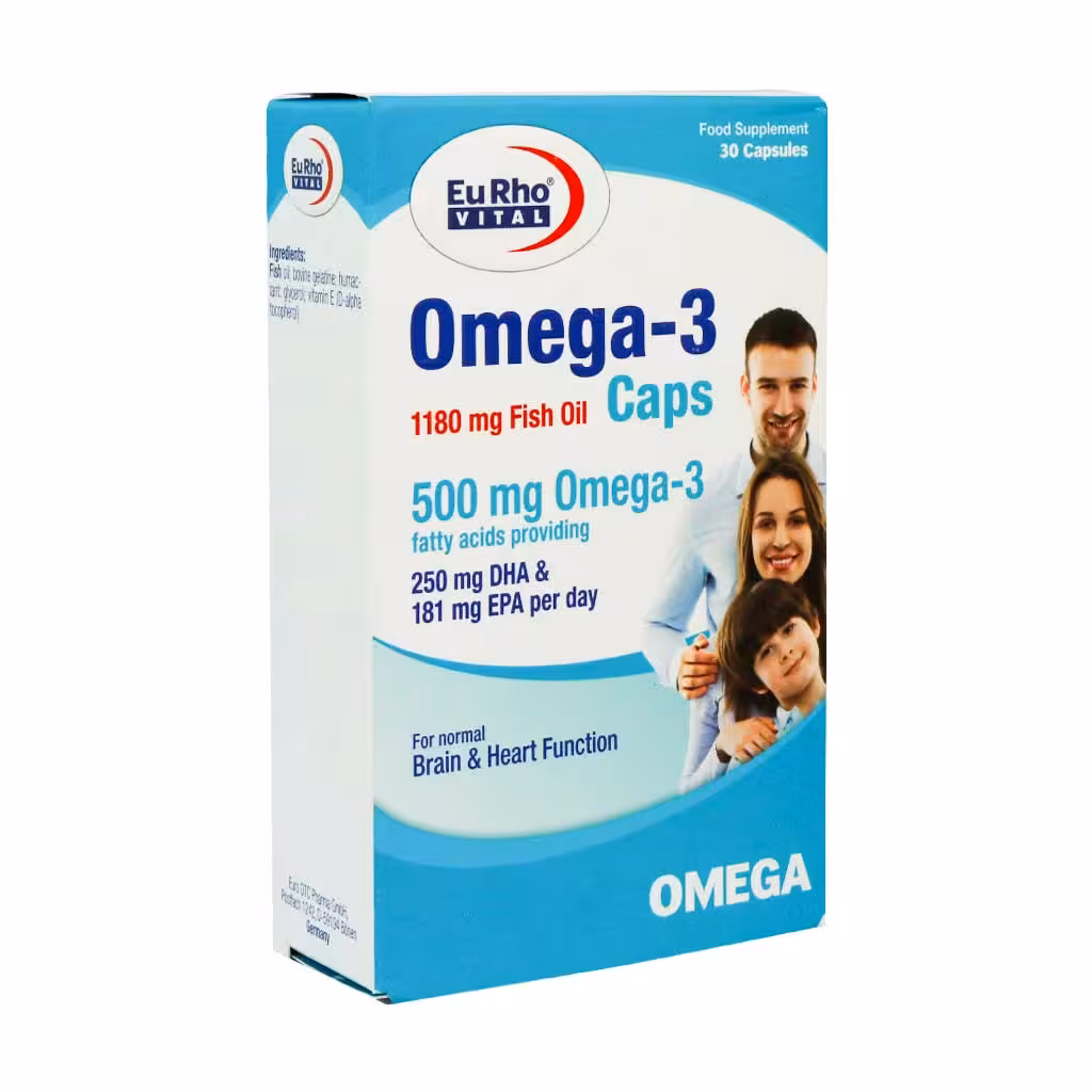 کپسول امگا 3 یوروویتال 1180 میلی گرم 30 عددی Eurho Vital Omega-3 1180 mg