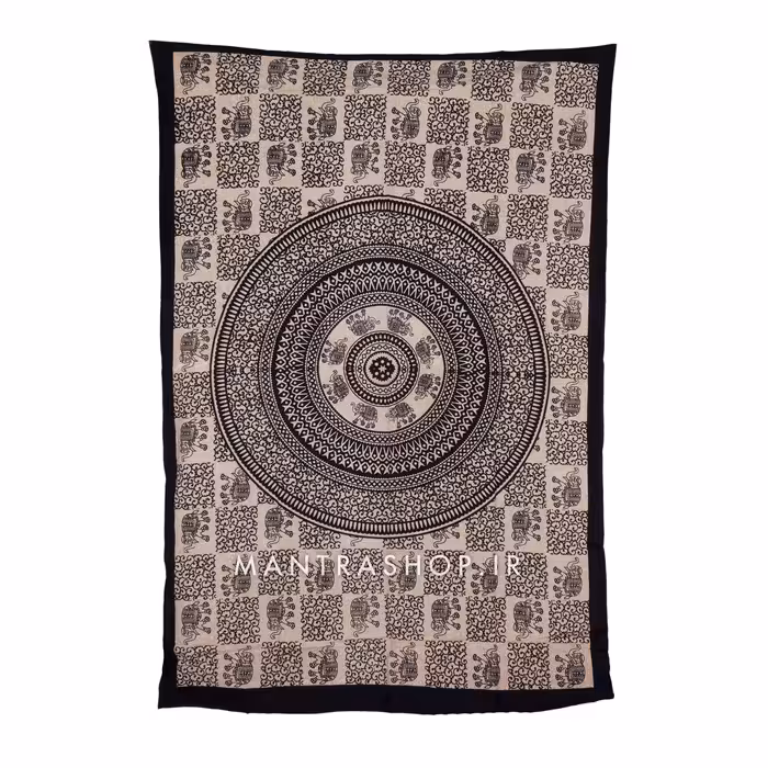 بکدراپ تپستری هندی طرح ماندالا (رو تختی یک نفره) کد 142