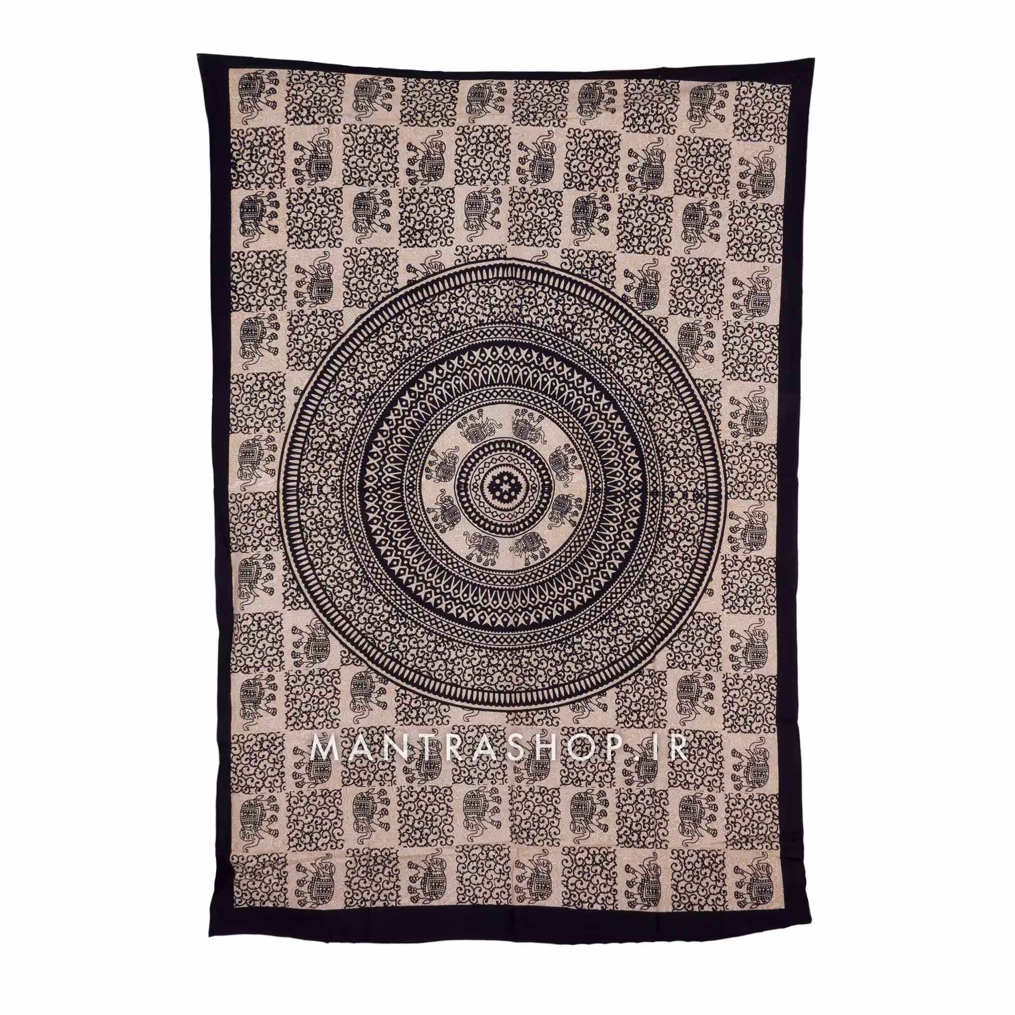 بکدراپ تپستری هندی طرح ماندالا (رو تختی یک نفره) کد 142