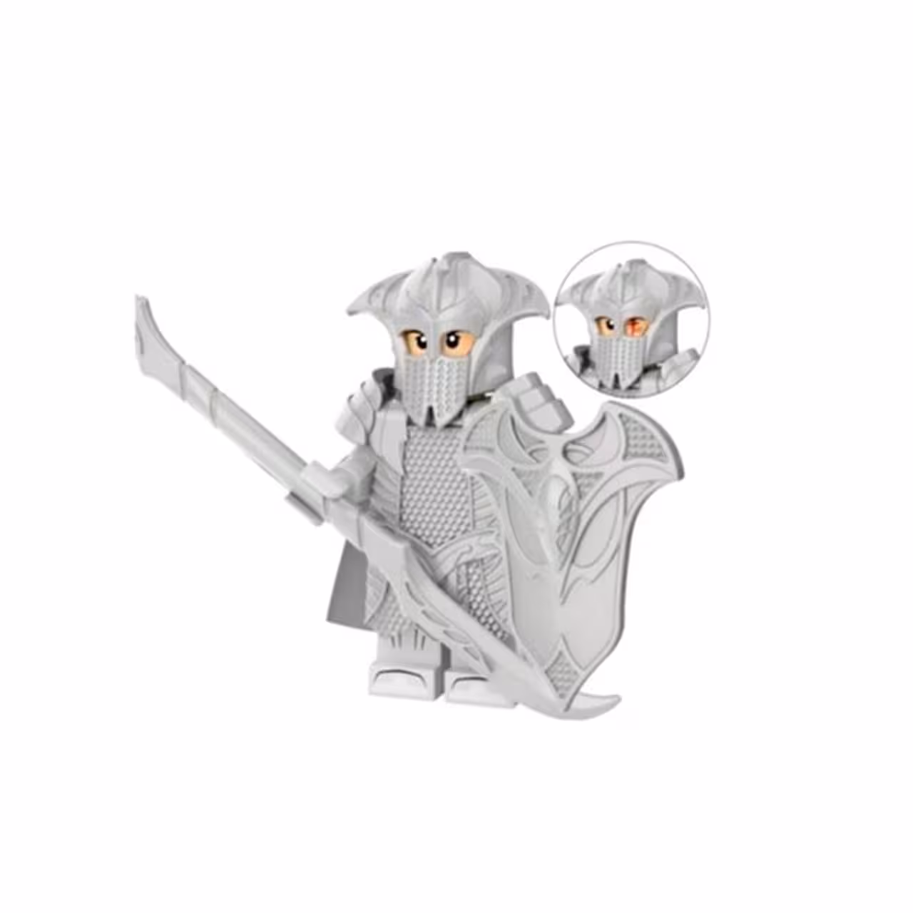 لگو مینی فیگور مدل سرباز الف نقره ای پوش نیزه دار کد KT1050