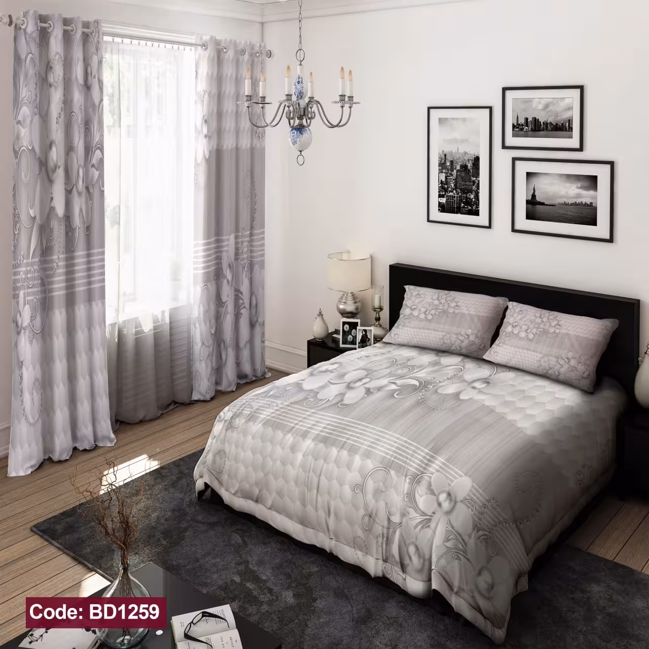 ست 6 تکه روتختی مخمل ضد لک ترک طرح بزرگسال کد 1259