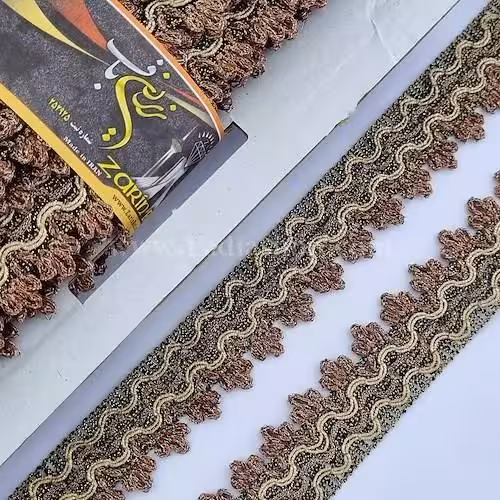 یراق نوار 3 طلایی سیاه قلم مسی کد 413