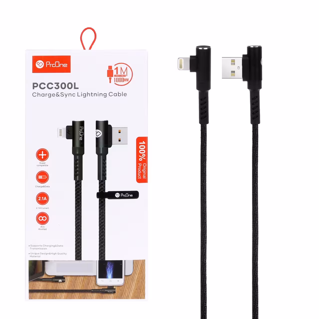 کابل شارژ آیفون ProOne مدل PCC300L-مشکی