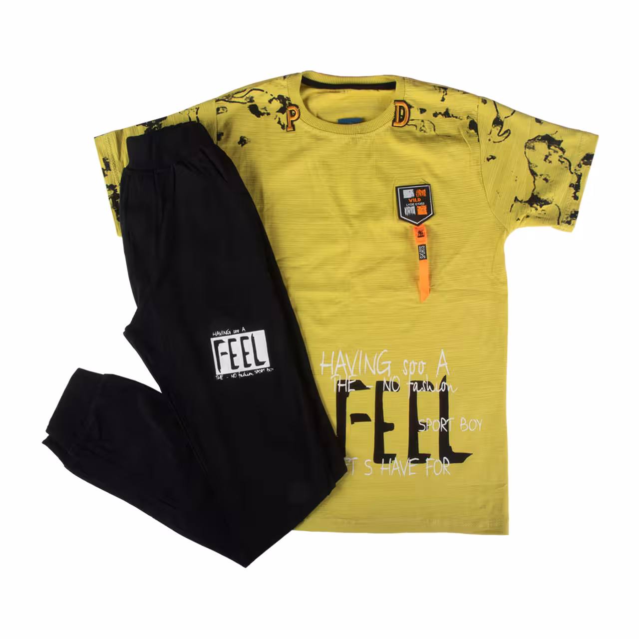 ست تیشرت و شلوار پسرانه مدل Feel کد 74