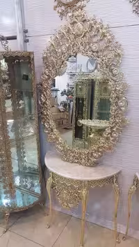 آینه کنسول آلومینیوم آبکاری بیضی بزرگ