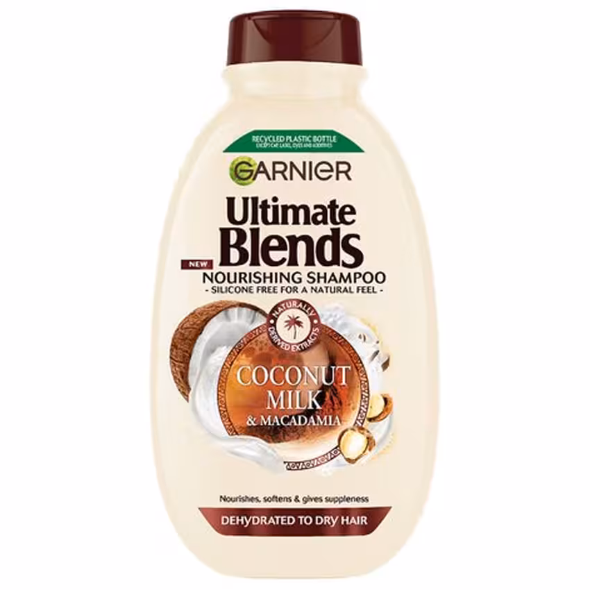 شامپو مو شیر نارگیل و ماکادمیا گارنیر Garnier مدل Utimate Blends حجم 400ml
