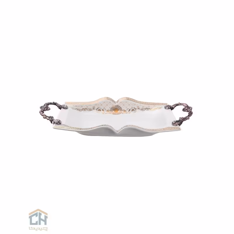 دیس سرامیکی مستطیل کوچک گلدکیش طرح Versace مدل GK625893