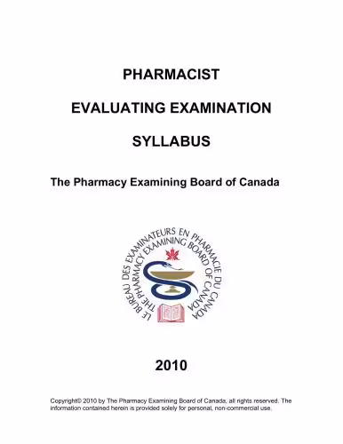 خرید و دانلود نسخه کامل کتاب The Pharmacy Examining Board of Canada - Pharmacist evaluating examination syllabus