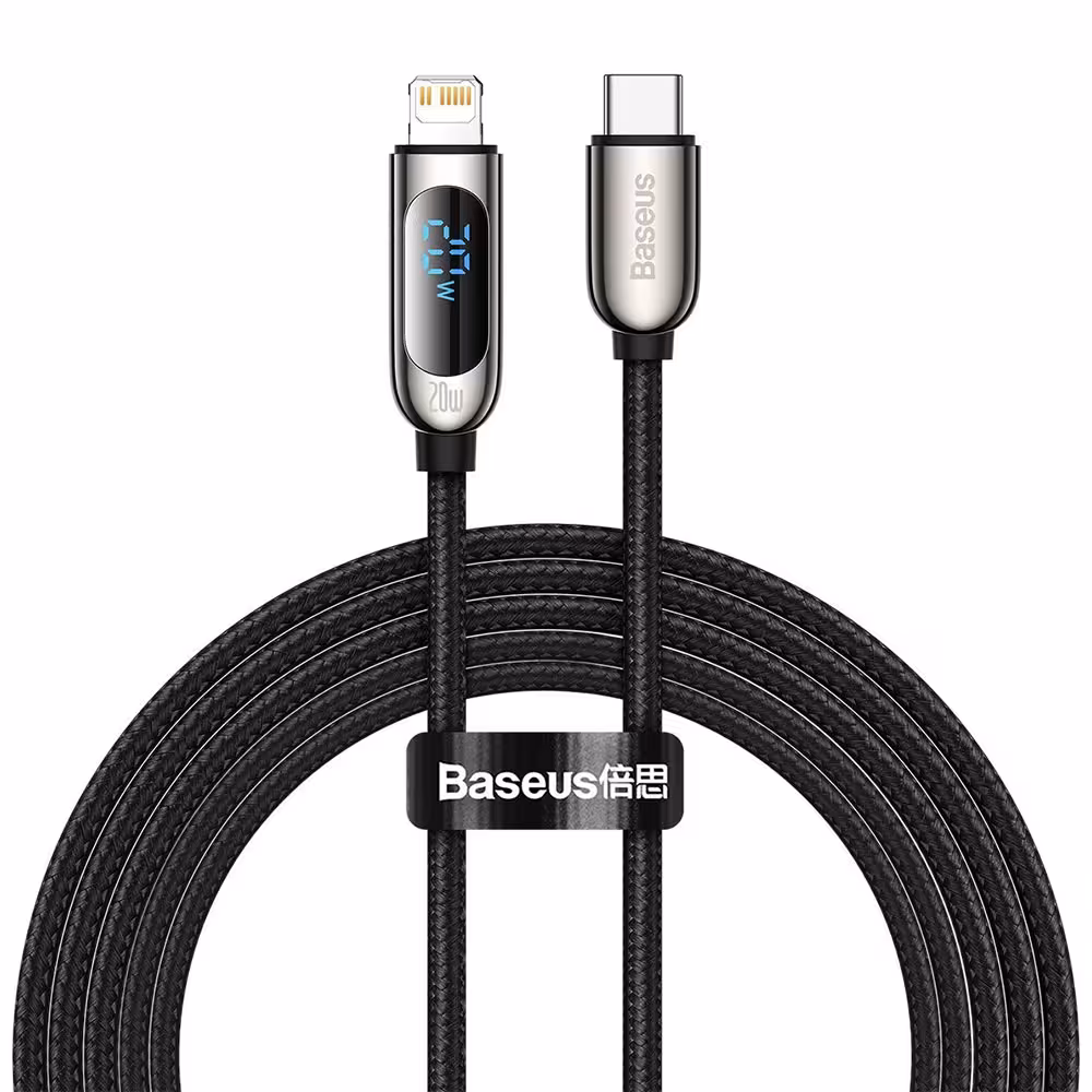 کابل شارژ لایتنینگ به تایپ سی 20 وات بیسوس Baseus Display Fast Charging Data Cable 1m