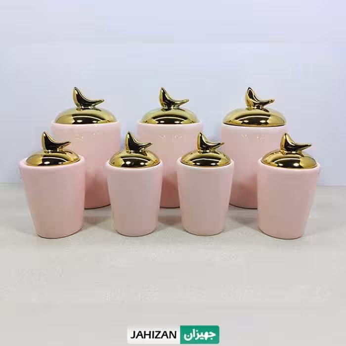 پاسماوری 7پارچه گنجشکی صورتی