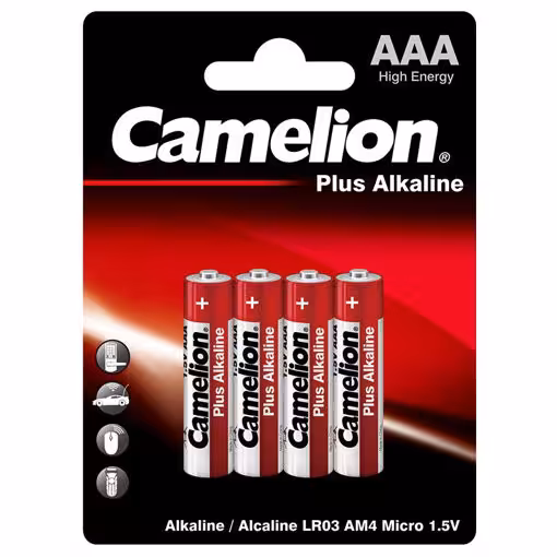 باتری نیم قلمی آلکالاین پلاس کملیون مدل LR03-BP4