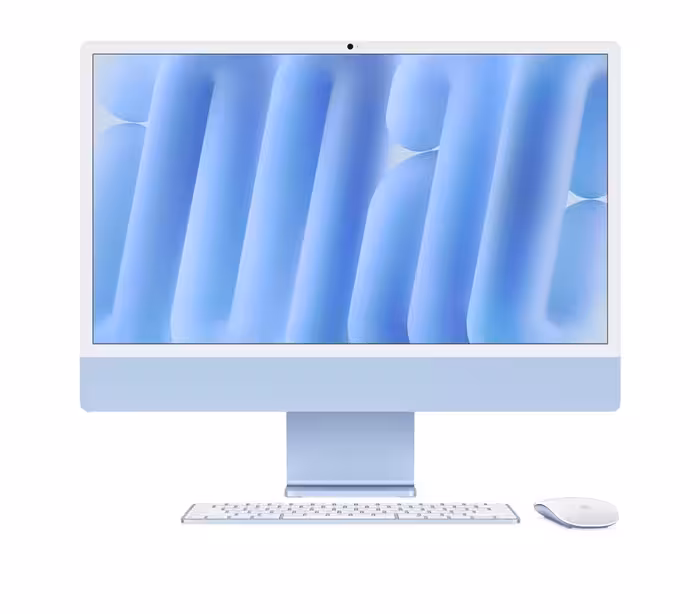 آل این وان 24 اینچی اپل iMac 2024 M4 10 Core 24GB 512SSD 10 Core GPU 24 inch Retian 4.5K Blue All ln One-Nano Texture