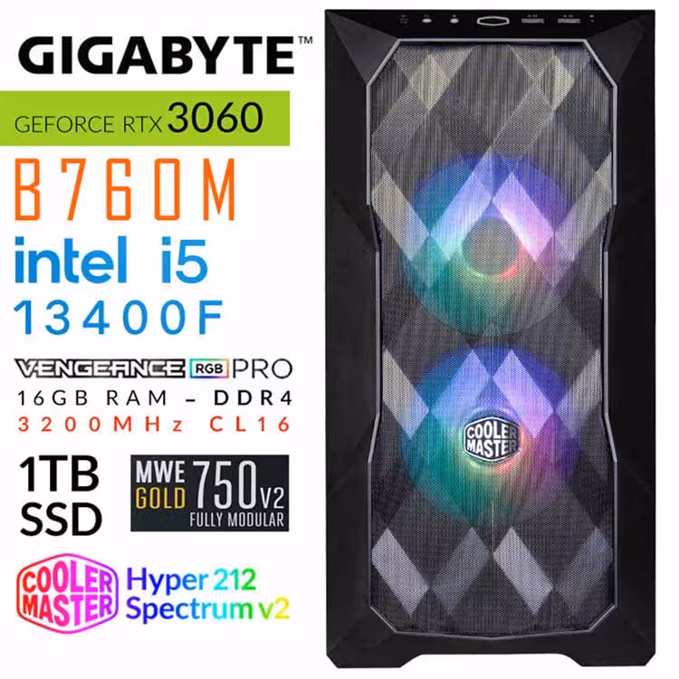 سیستم گیمینگ ECO  TD300 Full RGB Gigabyte – Cooler Master Edition