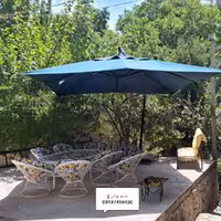 چتر و سایبان پایه کنار باغی رستورانی مربع 4در4متر