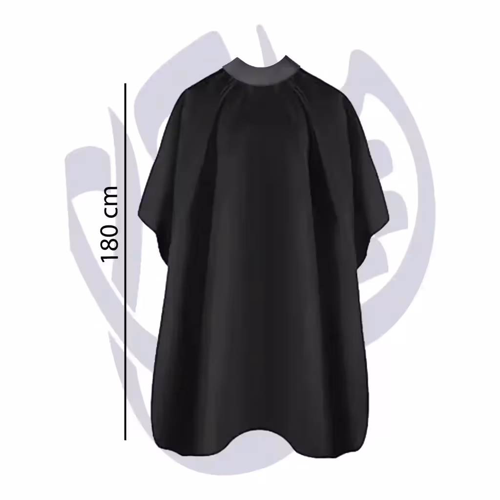 پیشبند آرایشگاهی یقه چرم مشکی ارتفاع 1.80