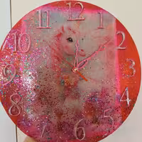 ساعت دیواری رزینی دخترانه یونیکورن قطر40