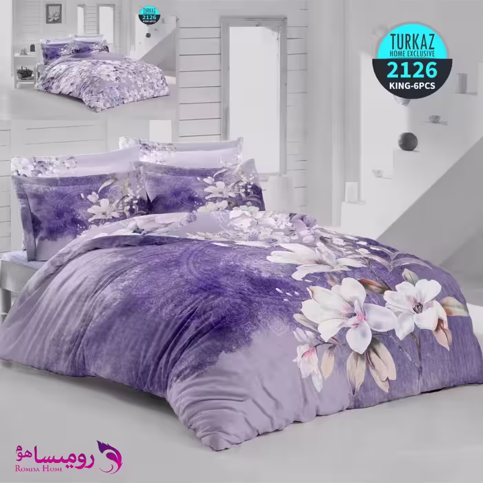 قیمت و خرید سرویس روتختی طرح تریلیوم دو نفره برند Turkaz کد 2126