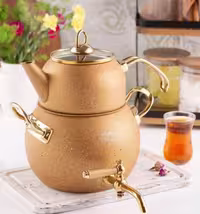 کتری قوری شیردار گرانیتی ریور رنگ نسکافه ای