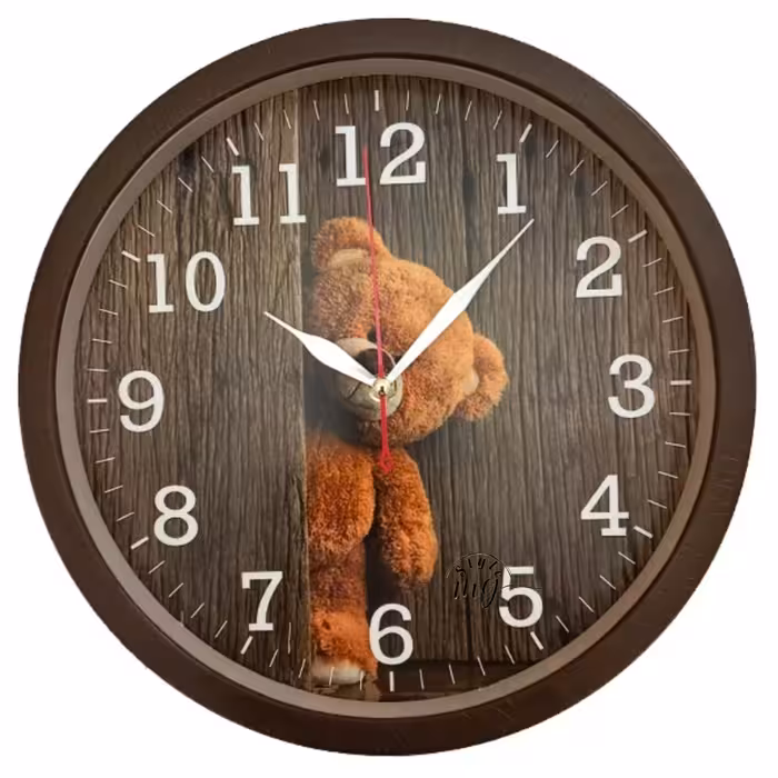 ساعت دیواری مدل خرس قهوه ای کد 4021207 مناسب اتاق کودک