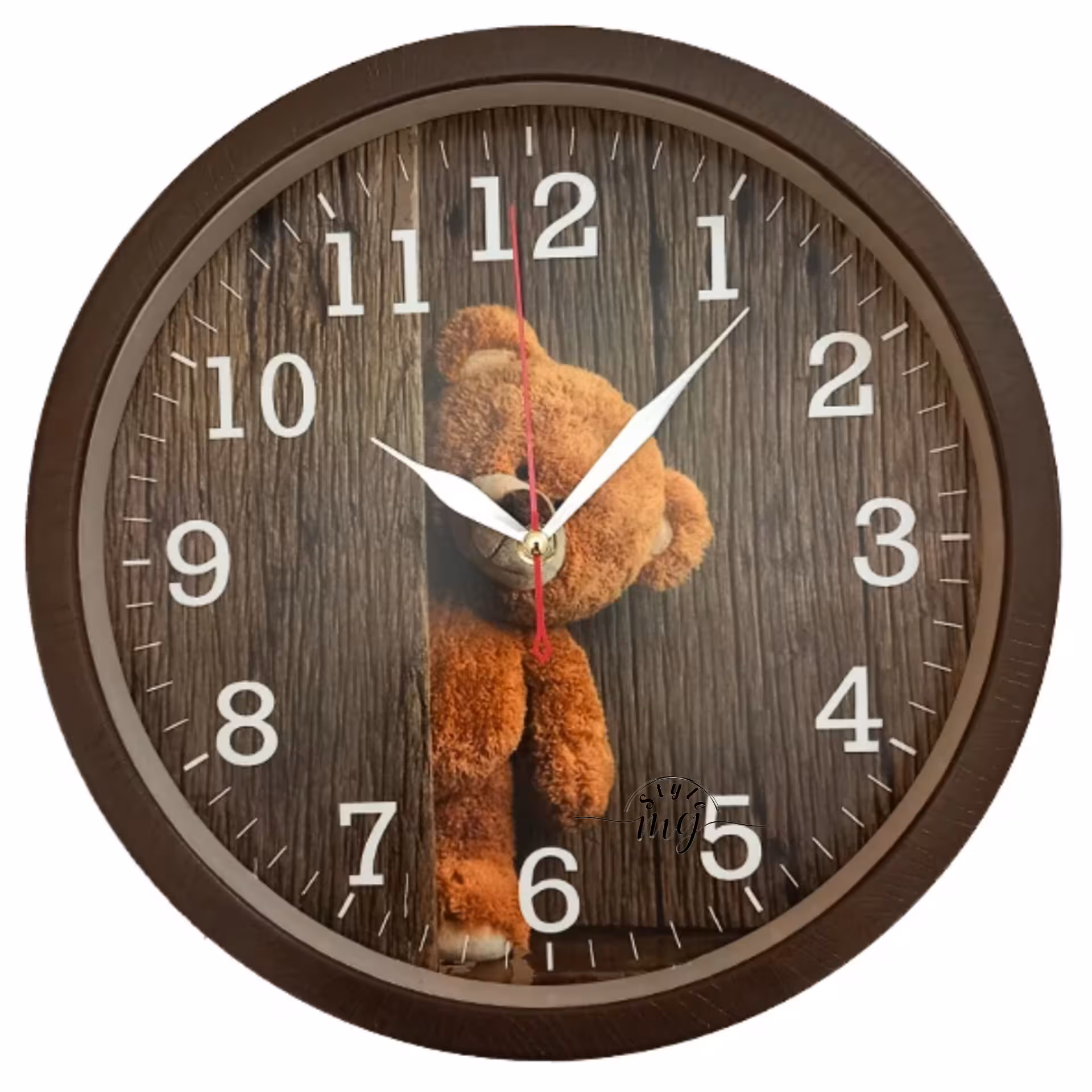 ساعت دیواری مدل خرس قهوه ای کد 4021207 مناسب اتاق کودک