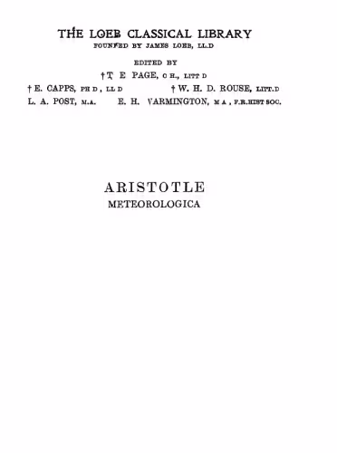 خرید و دانلود نسخه کامل کتاب Aristotle: Meteorologica