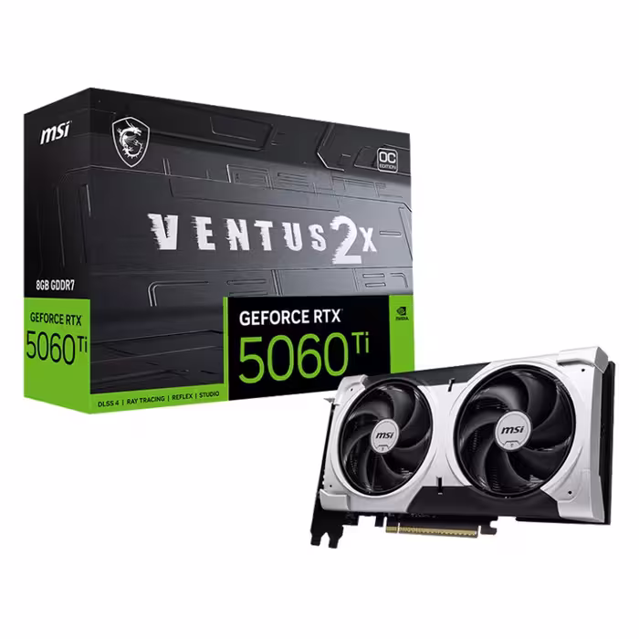 کارت گرافیک ام اس آی مدل GeForce RTX 5060 Ti Ventus 2X OC با ظرفیت 8 گیگابایت GDDR7