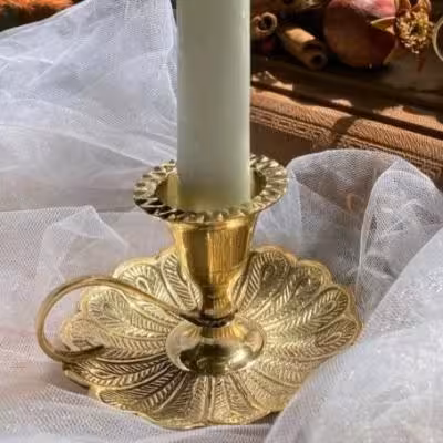 جاشمعی برنجی انگشتی پرطاووس