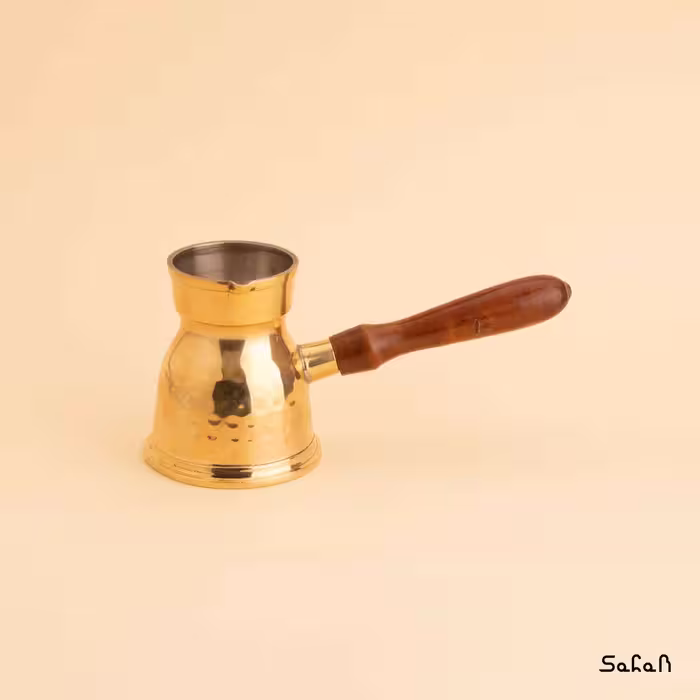قهوه جوش برنجی طلایی بدون در مدل رز سایز 1