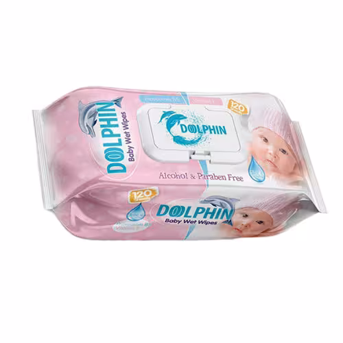 دستمال مرطوب دلفین بسته 120 عددی