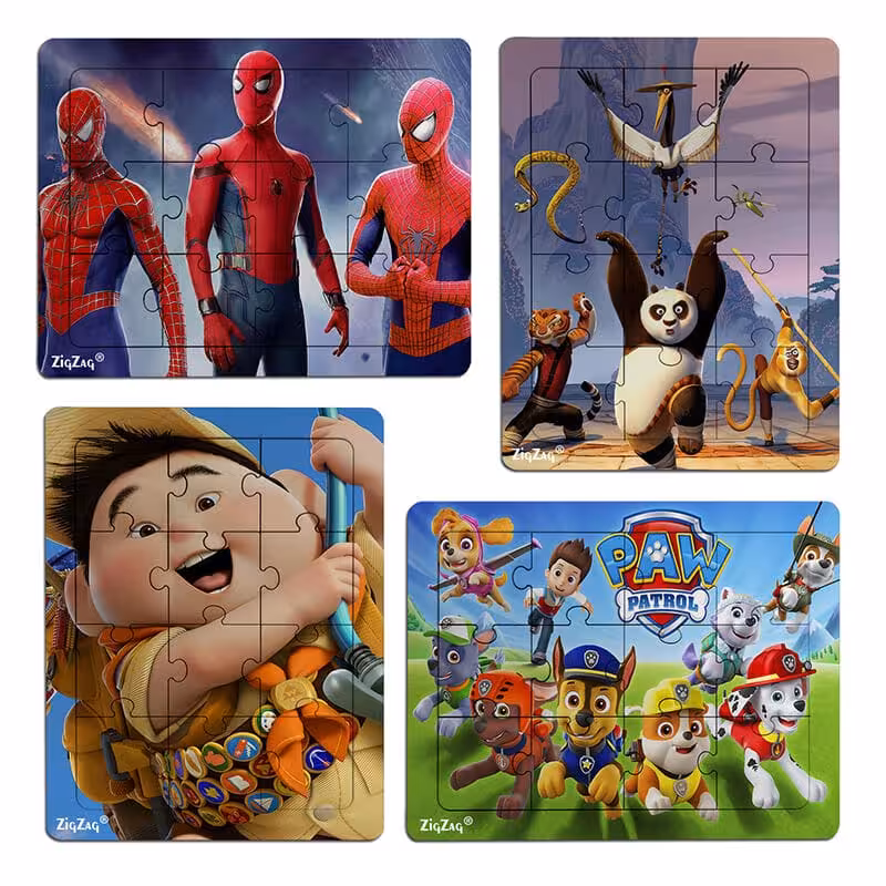 خرید و قیمت پازل چوبی 12 تکه مجموعه 4 عددی کد 1008