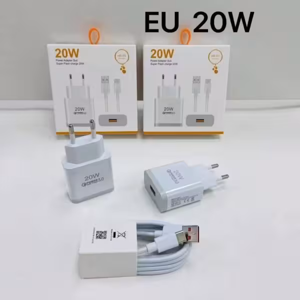 اداپتور شارژر EU20W همراه با کابل